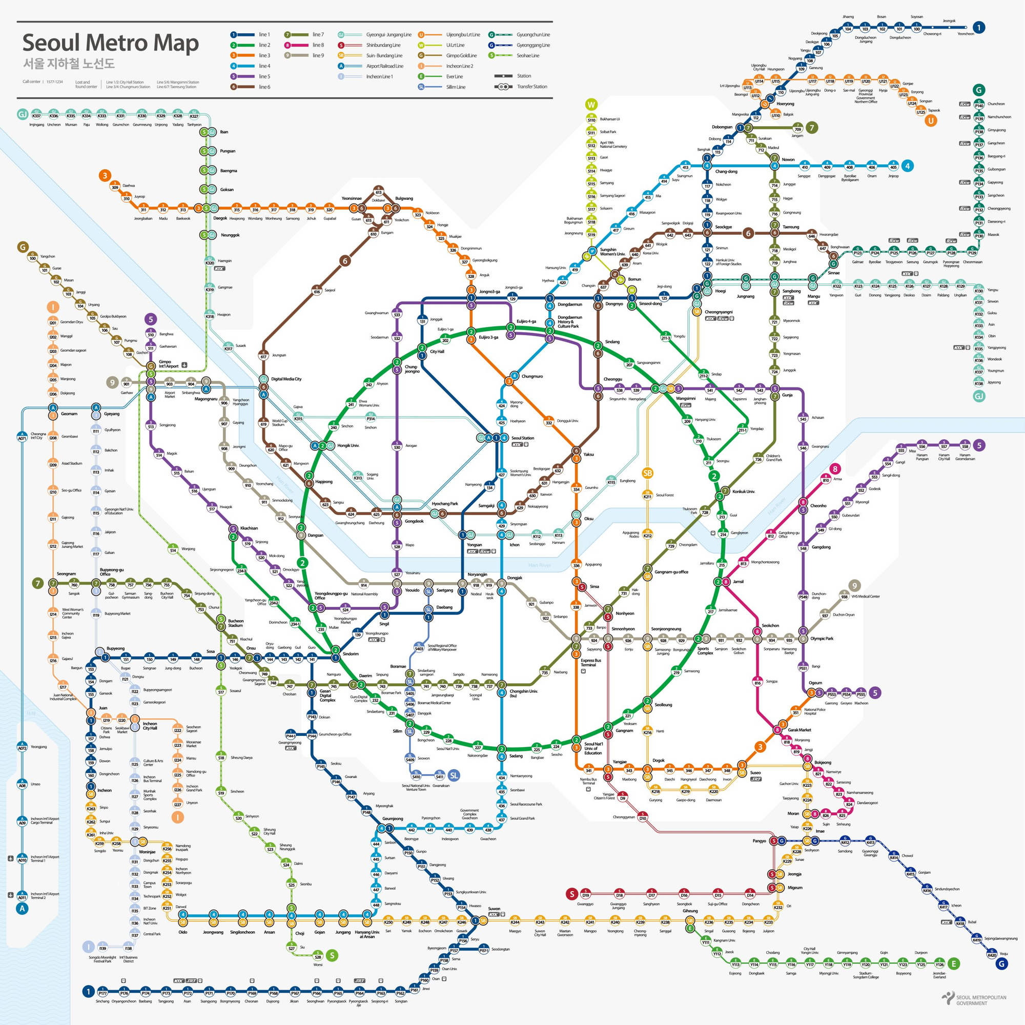 Map of the Seoul metro